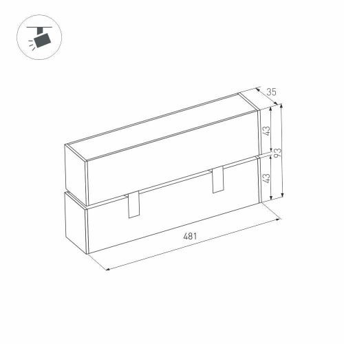 Трековый светодиодный светильник для магнитного шинопровода Arlight Mag-Laser-Fold-45-S480-18W Warm3000 026976 фото 3