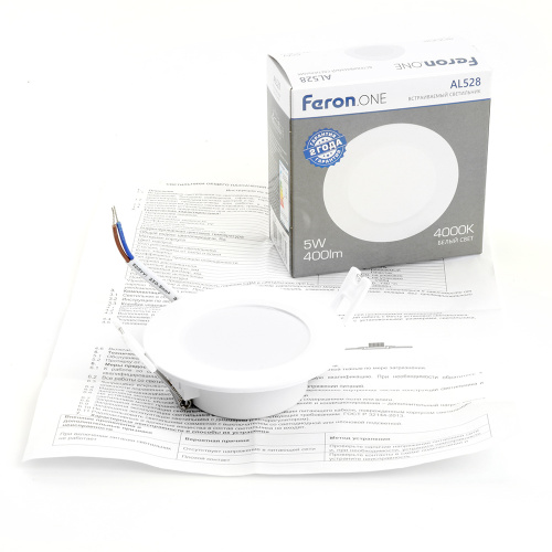 Светодиодный светильник Feron.ONE AL528 встраиваемый 5W 4000K белый фото 12