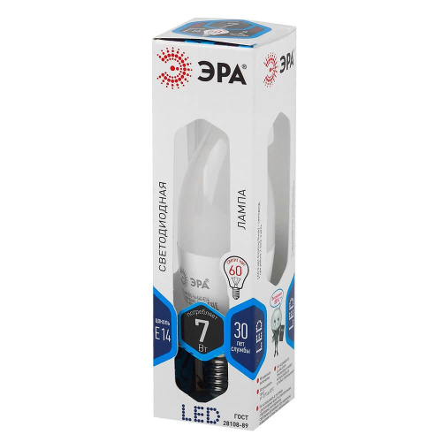 Лампа светодиодная ЭРА E14 7W 4000K матовая LED BXS-7W-840-E14 Б0028483 фото 3