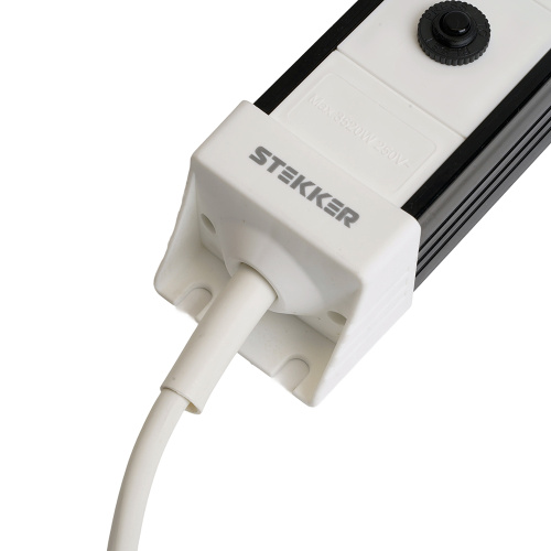 Сетевой фильтр 4-местный с/з STEKKER 3x1мм2, 3 м, 250В, 16А, серия Techno, HM22-41-03, белый фото 7