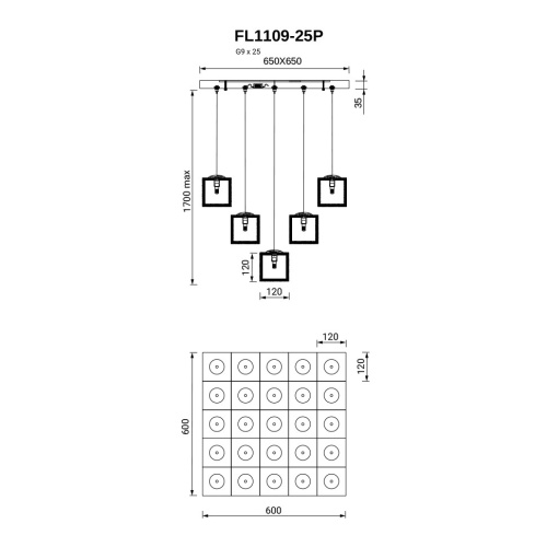 Подвесная люстра Solidez FL1109-25P фото 2
