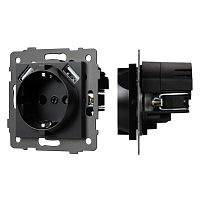 Механизм розетки с USB зарядкой SCT-MUAA-PL-BK-V (250V, 16A) Arlight 049819