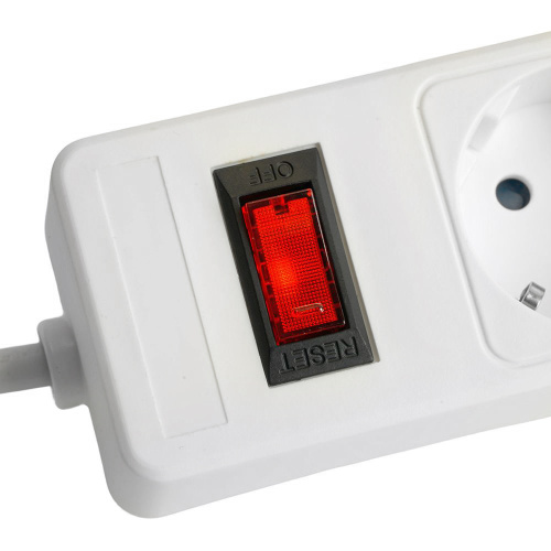 Сетевой фильтр 4-местный с/з STEKKER HM20-41-05 3x1мм2, 5 м, серия Optima, белый фото 10