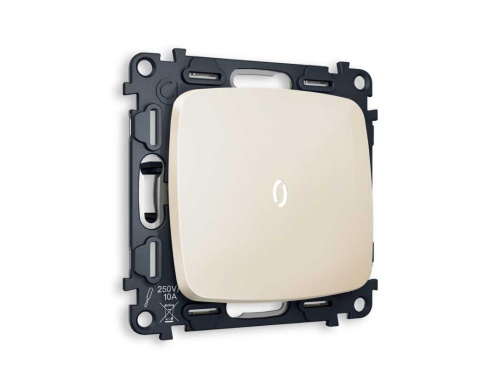 Комплект механизма 1-кл выключателя AMBRELLA VOLT с подсветкой 5600K OMEGA Бежевый глянец QUANT (OP3020, VM101, G14W) MO302015