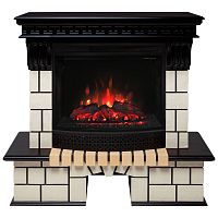 Каминокомплект STONE/СТОУН Античный дуб с очагом Электроочаг EVRIKA 25.5