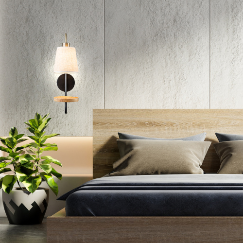Настенный светильник Escada 582/1A E14*40W Black/Brass/Wood фото 6
