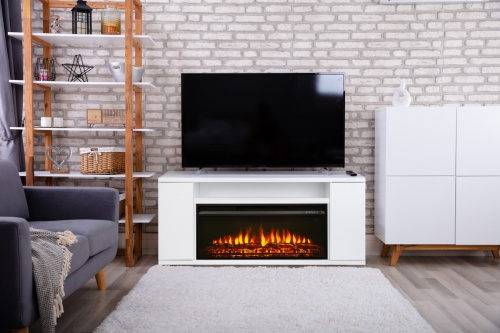 Каминокомплект BERGEN/МОРИС Белый матовый с очагом Электроочаг FLASH/ФЛЭШ 36 фото 2