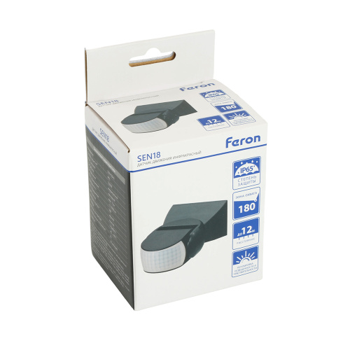 Датчик движения 1200W 12m 180° чёрный, SEN18 фото 14