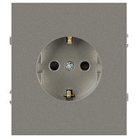 Розетка ЭРА Arktik 16-2102-07 с заземлением 2P+E Schuko со шторками 16А-250В титан Б0070430
