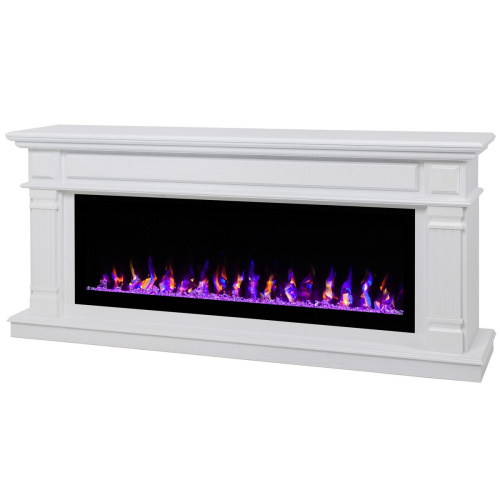 Каминокомплект ISLANDIA/СКАНДИ Белый дуб с очагом Электроочаг SAPHIR/САПФИР 50 фото 2