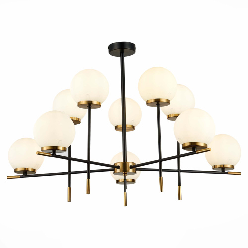 SL1203.402.10 Люстра потолочная ST-Luce Черный, Латунь/Белый E27 10*60W LIMANO фото 4