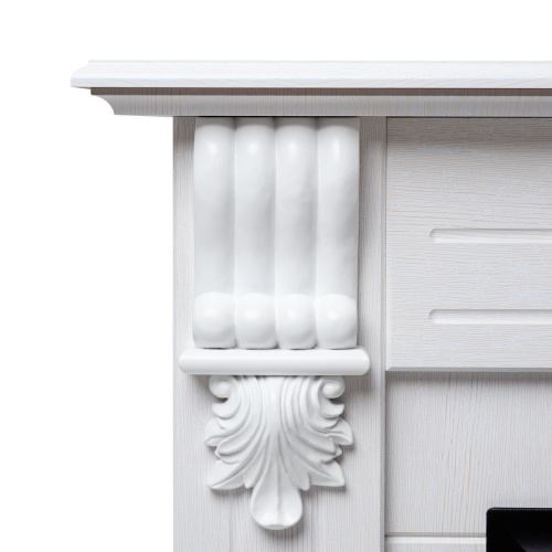 Электрокамин RealFlame Ottawa WT белое золото с очагом Majestic Lux Brass фото 9