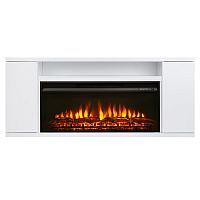 Каминокомплект BERGEN/МОРИС Белый матовый с очагом Электроочаг FLASH/ФЛЭШ 36