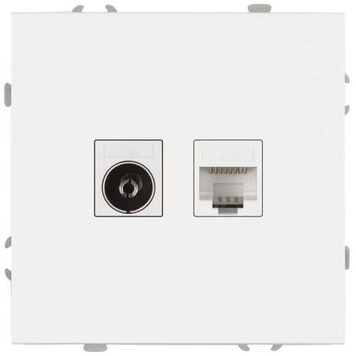 Розетка ЭРА Galaxy 15-3110-01 комбинированная RJ45+TV IP20 белый Б0070776 фото 4 Розетка ЭРА Galaxy 15-3110-01 комбинированная RJ45+TV IP20 белый Б0070776 фото 4