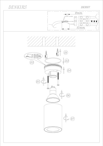 DK3007-BK Накладной светильник влагозащ., IP 44, 15 Вт, GU10, черный, алюминий фото 2