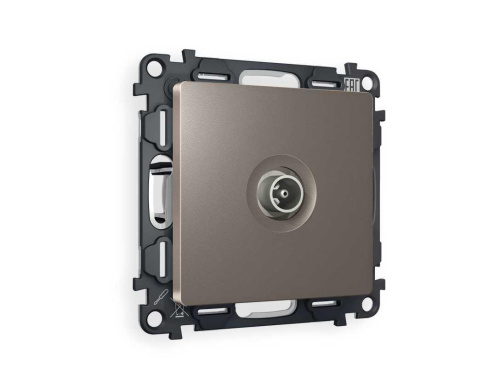 Комплект механизма TV розетки проходной ALFA Темная бронза матовый 5-1000 MHz 4dB QUANT (AP6430, VM211) MA643030