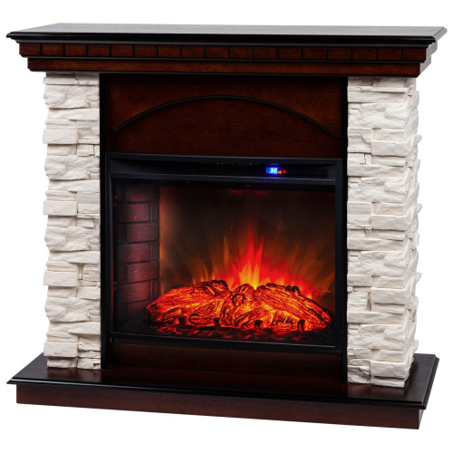 Каминокомплект ELFORD/РАЛЬ Ф Античный дуб с очагом Электроочаг EVRIKA 25.5 фото 2