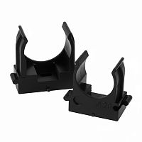 Крепеж-клипса для труб для прямого монтажа STEKKER PMPH16B черная в п/э D16 мм (упаковка 100 шт)