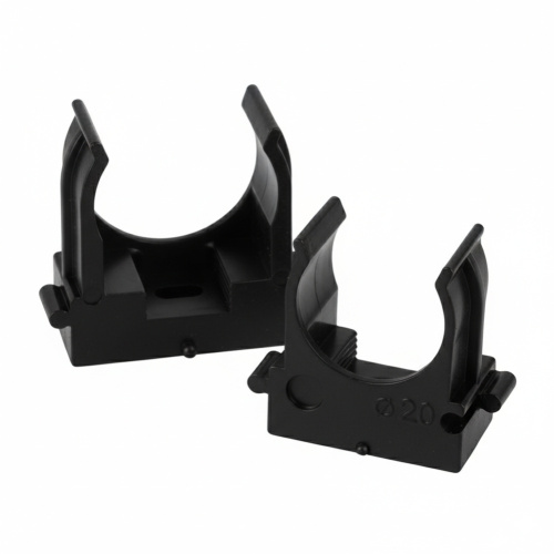 Крепеж-клипса для труб для прямого монтажа STEKKER PMPH25B черная в п/э D25 мм (упаковка 100 шт)