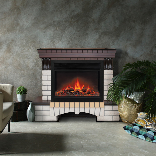 Каминокомплект COUNTRY/БРУКЛИН Античный дуб с очагом Электроочаг MOONBLAZE LUX/МУНБЛЕЙЗ фото 3