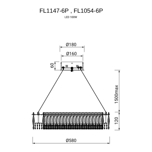 Люстра подвесная Vetto Gold FL1147-6P фото 7