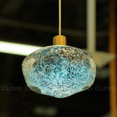 Подвесной светильник Cloyd VOCAL P1 / латунь - синее стекло (арт.11347) фото 3