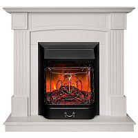Каминокомплект ANDREA/АЛЬФА Беленый дуб с очагом Электроочаг MAJESTIC LUX/МАДЖЕСТИК