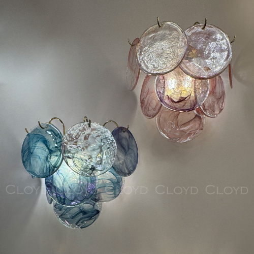 Бра Cloyd LINZE-B W2 / выс. 32 см - латунь - голубое стекло (арт.20483) фото 3