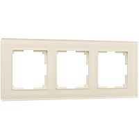 Рамка из стекла на 3 поста Favorit молочный W0031141