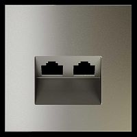 Накладка для розетки компьютерной двойной RJ45+RJ45 кат.6, S70 (шелк) Voltum VLS001404