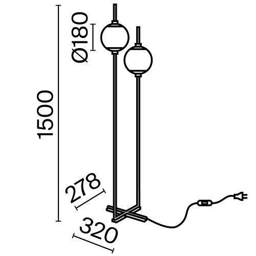 Напольный светильник (торшер) Maytoni Z020FL-L12BK фото 9
