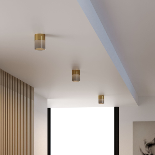 Светильник потолочный светодиодный 10W 4000К латунь/дымчатый 25047/LED фото 2