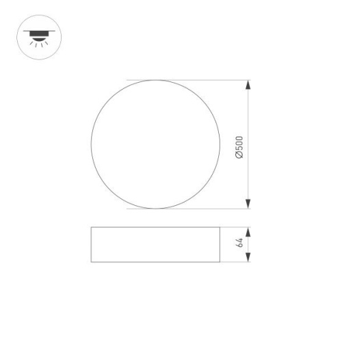 Потолочный светодиодный светильник Arlight SP-Rondo-R500-50W Warm3000 034819 фото 3