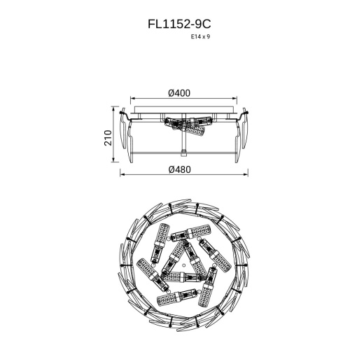 Люстра потолочная Infinita FL1152-9C фото 2