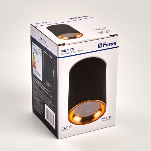 Светильник потолочный Feron ML175 MR16 GU10 35W 230V, черный, золото фото 3