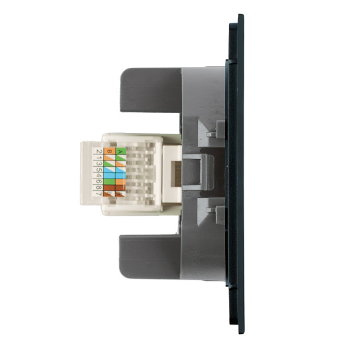 Розетка компьютерная 1-местная RJ-45 (механизм), STEKKER, серия Мия, RST00-3117-05, черный бархат фото 4