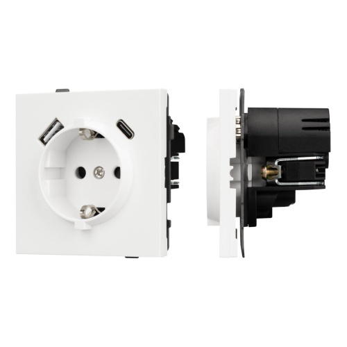 Механизм розетки с USB зарядкой SCT-TENDO-MUAC-SFPL-WH (230V, 16A) Arlight 054610