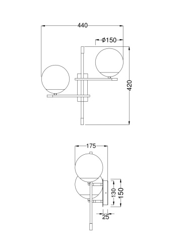 Настенный светильник (бра) Maytoni MOD050WL-02G фото 2