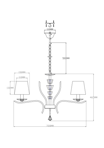 Люстра подвесная Moderli V2551-5P Silvestor фото 3