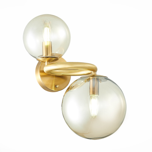 SL1162.301.02 Светильник настенный ST-Luce Латунь/Коньячный E14 2*40W GORIZIA фото 5