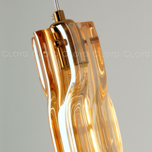 Подвесной светильник Cloyd ICEBERG-A P1 / Ø8 см - латунь - янтарное стекло (арт.11642) фото 3
