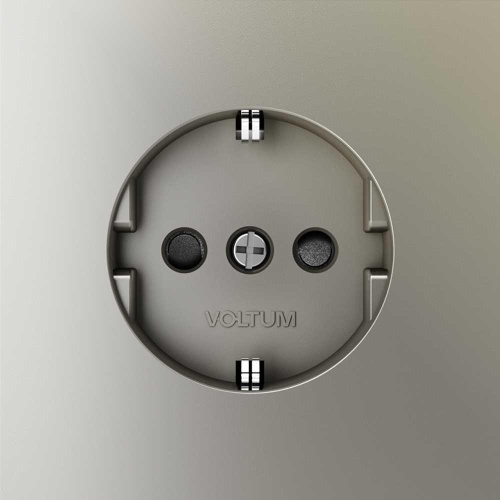 Розетка встраиваемая Voltum S70 с заземлением и защитными шторками, 16А, (шелк) VLS040204