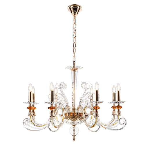 Люстра Crystal Lux CATARINA SP8 V2 GOLD/TRANSPARENT-COGNAC фото 4