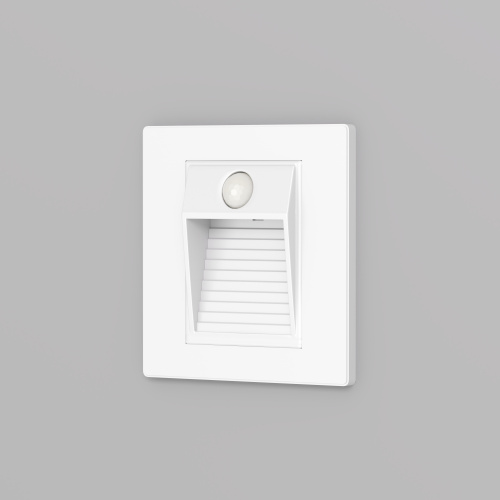 DK1020-WH Светильник встраиваемый в стену c датчиком движения, IP 20, LED 3000, 1 Вт, белый, пластик фото 3