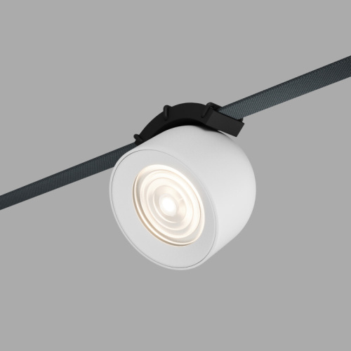 DK5640-WH+BK Поворотный светильник для трека-ремня Belty Smart, серия Spot, со светодиодом, D100*H107мм, 48V DC, 12W, RA90, 38°, 2700-6000K, IP20, белый с черным, алюминий фото 3