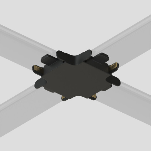 Соединитель X-образный для треков Air, серия Base, пластик, чёрный фото 4