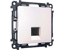 Комплект механизма компьютерной розетки RJ-45 экранированной с автоматической защитной шторкой ALFA Жемчуг QUANT (AP2120, VM185) MA212005