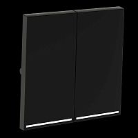 Клавиши для выключателя/переключателя двухклавишного с подсветкой S70 (черный матовый) Voltum VLS000408