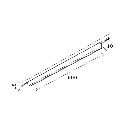 ST665.436.16 Магнитный трековый светильник Черный LED 1*16W 3000K 720Lm Ra>80 36° IP20 L600xW10xH18 SUPER5 фото 2
