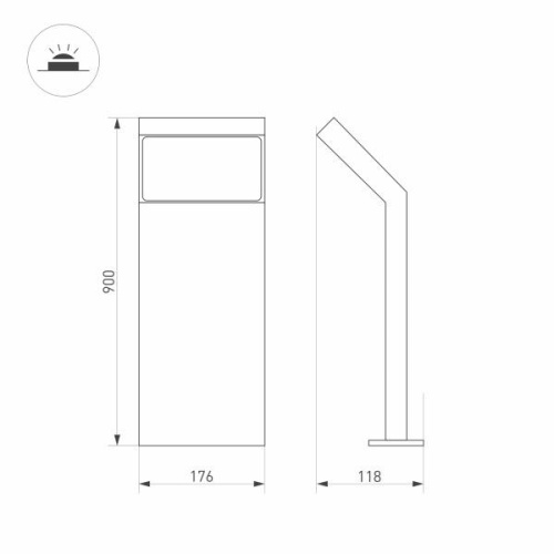 Уличный светодиодный светильник Arlight LGD-Ecran-Boll-H900-9W Warm3000 029992 фото 3